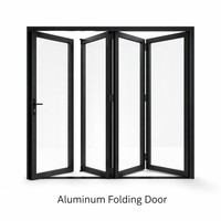 Porte pliante en aluminium extrudé insonorisée et étanche de style français sur mesure pour salon, design pliable