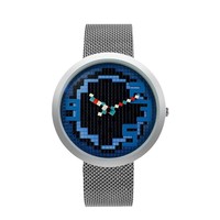 Montre numérique créative pour homme 2026 en acier inoxydable avec bracelet en maille, cadran mosaïque unique, montre à quartz de luxe pour homme