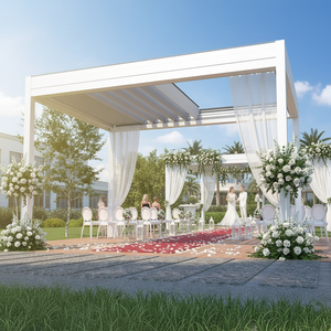Pérgola Ajustable Sweet Home con Gazebo, Kit Combinado Ecológico, Estructura de Aluminio Independiente, Soportes de Acero Inoxidable, Motorizada - Product Image 1