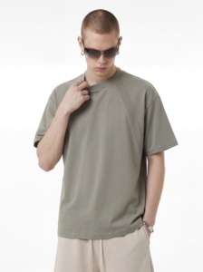 T-shirt da Uomo Oversize in Puro Cotone con Patchwork di Tendenza, Stile Basico, Lavorazione Tridimensionale, Vendita all'Ingrosso - Product Image 2