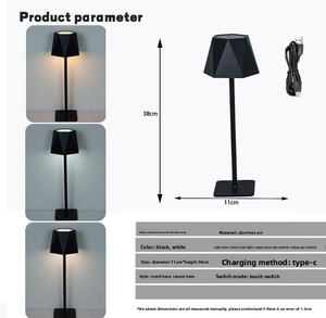 Luminária de Mesa LED DC em Formato de Diamante, Design Minimalista, Regulável, Bateria Inclusa, Ideal para Cafés, Restaurantes e Bares - Bestseller Transfronteiriço - Product Image 5