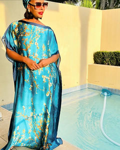 Robe PROMISTAR 2025 de Créateur de Luxe en Soie de Polyester Imprimée Style Ethnique Africain, Ample et Foulard d'Été en Soie - Product Image 3