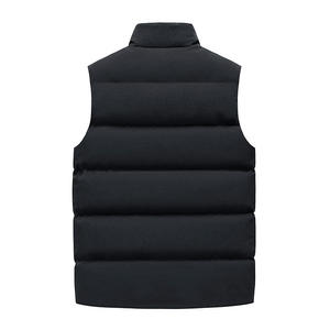 Customized <b>Men's</b> Winter Sleeveless Vest With Stand Collar Zipper Pockets Windproof Casual Outerwear Solid Color Logo Printing - Product Image 2