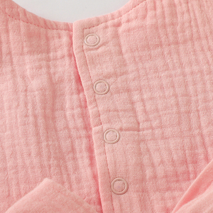 Vendita calda 100% <span class=keywords><strong>cotone</strong></span> organico carino fiocco nodo Design senza maniche <span class=keywords><strong>mussola</strong></span> vestiti della neonata - Product Image 4