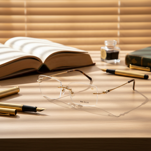 最新の高品質カスタムメイド光学眼鏡レトロアイウェアフレームユニセックス眼鏡リムレス光学眼鏡フレーム - Product Image 4