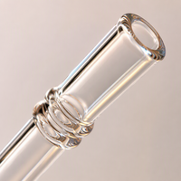 Pailles en verre borosilicate de haute qualité de la marque SHN, avec logo et couleur personnalisés, réutilisables, 20 cm, accessoire de bar tendance pour boisson
