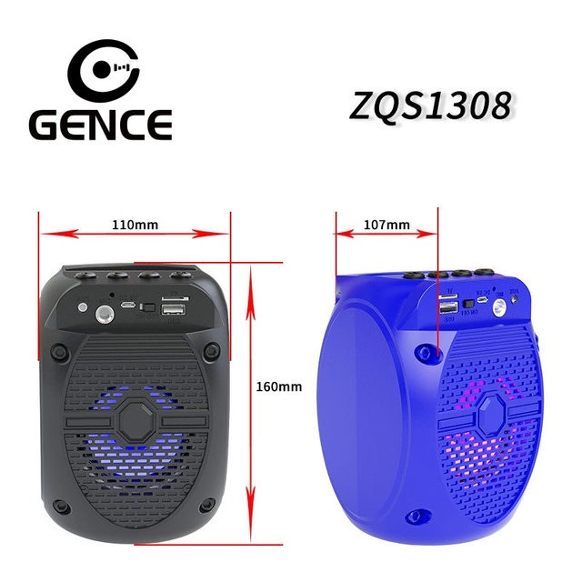 ZQS1308 Cross-Border Convenient for 5.0 Lithium Battery Mini Subwoofer Speaker for Square Dancing Karaoke Desktop Audio