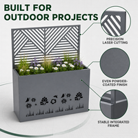 Jardinière surélevée en métal thermolaqué de luxe, nouveau design, avec écran d'intimité, bac à fleurs pour patio, fabrication OEM ODM