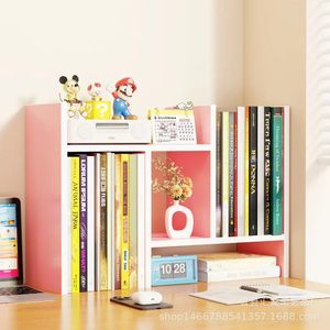 Simple Bookshelf <b>Desktop</b> Storage <b>Shelf</b> 2 Tier Multifunction Office Organizer For Stationery And Books - Product Image 4