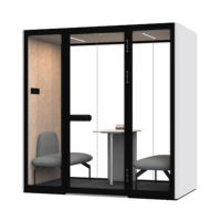 Cabine de bureau insonorisée JORI CP-SL-B pour 2 personnes, 30 dB, certifiée ISO 23351-1, avec ventilation pour les réunions face à face