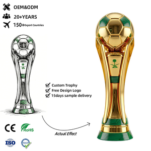 Trofeo de Fútbol de Metal de Lujo Personalizado de 25 cm, Estilo <span class=keywords><strong>Copa</strong></span> Mundial 2026, Premio de Fútbol con Caja de Cuero, Regalos de Bienvenida con Grabado Láser - Product Image 5