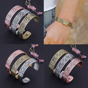 Personalizzato Vichingo di Assistenza Sanitaria Braccialetto D'argento Antico braccialetto Magnetico Per Gli Uomini Vintage Rame Antico Del Polsino Del Braccialetto Dei Monili - Product Image 3