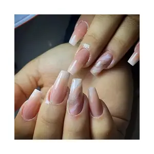 24Pcs Nail Art Vẻ Đẹp Sticker Đầy Đủ Bìa Giả Nhân Tạo Móng Tay Nghệ Thuật Pháp Mẹo