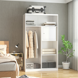 Armoire de dressing pour vêtements en métal avec 2 portes coulissantes pour chambre à coucher, meuble de rangement en acier imprimé coloré avec miroir - Product Image 4