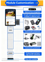 Kiosque de paiement en libre-service sur pied de 23,6 pouces avec lecteur NFC et scanner, imprimante thermique