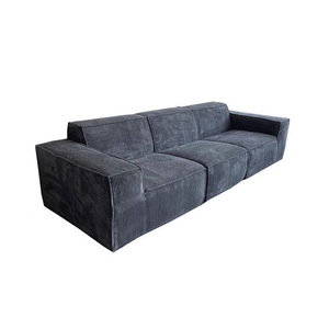 Sofá Italiano Minimalista de Respaldo Alto, Estilo Bloque de Tofu, Sofá de Tela Recto de Una Línea para Sala de Estar - Product Image 3