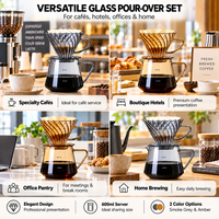 Kingze Outils de goutteur de café Barista personnalisés 600ml Serveur d'espresso en verre borosilicaté Verser sur la cafetière