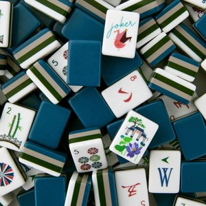 Ensemble de Mahjong américain de luxe au design de jardin chinois, 166 tuiles de Mahjong en acrylique turquoise avec Joker, Kit de jeu de Mahjong pour professionnels - Product Image 5