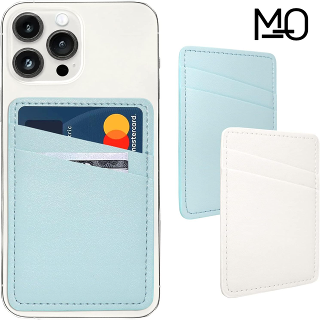For Business Phone Card Holder Minimalist Cork Adhesive Pocket RFID Blocking Credit Card Sleeves Sticker Back Smartphone