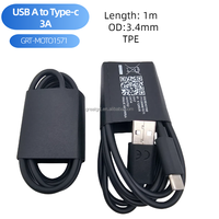 Kabel Pengisian Daya Ponsel USB-C PD 1m 3A, Kabel USB ke Tipe C untuk Motorola