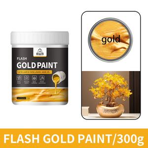 Peinture or pailleté 24 carats acrylique or brillant à base d'eau <span class=keywords><strong>pour</strong></span> finition <span class=keywords><strong>bois</strong></span> ciment poterie métal - Product Image 2