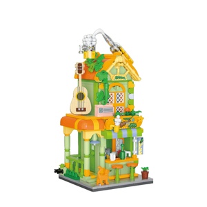 Blocs de construction en plastique multicolores à plusieurs niveaux, modèle de maison de bonbons, tour magique, guitare, télescope, jouets créatifs, ensembles cadeaux - Product Image 5
