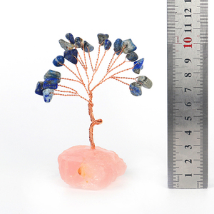 Wholesale Natural Stones Gemstones Lucky <b>Trees</b> Rose Quartz Raw Stone Bases Crystal <b>Trees</b> for Feng Shui Decoration - Product Image 3