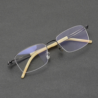 OXHORN008 Nouvelles lunettes en titane à monture optique en corne de buffle