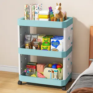 Étagère de rangement mobile à 3 niveaux pour chambres à coucher Étagère de rangement pour articles ménagers et papeterie