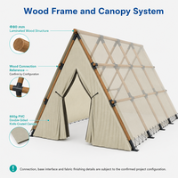 Tente de glamping en structure bois sur mesure avec auvent en PVC 850g et doublure sélectionnable pour projets de camping en nature YX-1