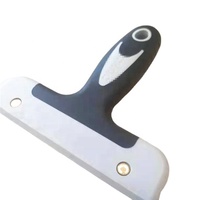 Yep Spatule à mastic plate industrielle et DIY, en acier inoxydable, épaisseur de lame 1,0 mm, poli standard, manche en caoutchouc et plastique, noir et blanc