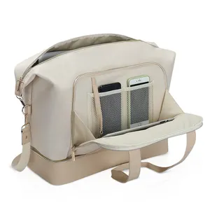 Nuova borsa da viaggio per Yoga sportiva Unisex grande capacità con cerniera borsone in tela portatile alla moda con scritta a tracolla singola