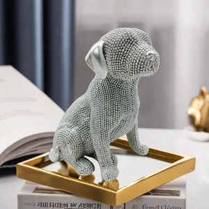 Productos más vendidos en los Emiratos Árabes Unidos estatua de perro <span class=keywords><strong>labrador</strong></span> figuritas para el hogar adornos de jardín de resina perros - Product Image 4