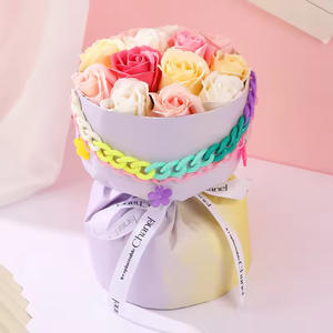 Simulación de ramo de rosas de jabón eternas, regalo terminado para el Día de San Valentín, ramo de jabón en forma de cubo, recuerdo para el Día de la Mujer - Product Image 3