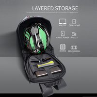 Precio de fábrica personalizado LED Scooter bolsa Rider luz ojo pantalla mochila estudiante Scooter impermeable casco bolsa motocicleta mochila