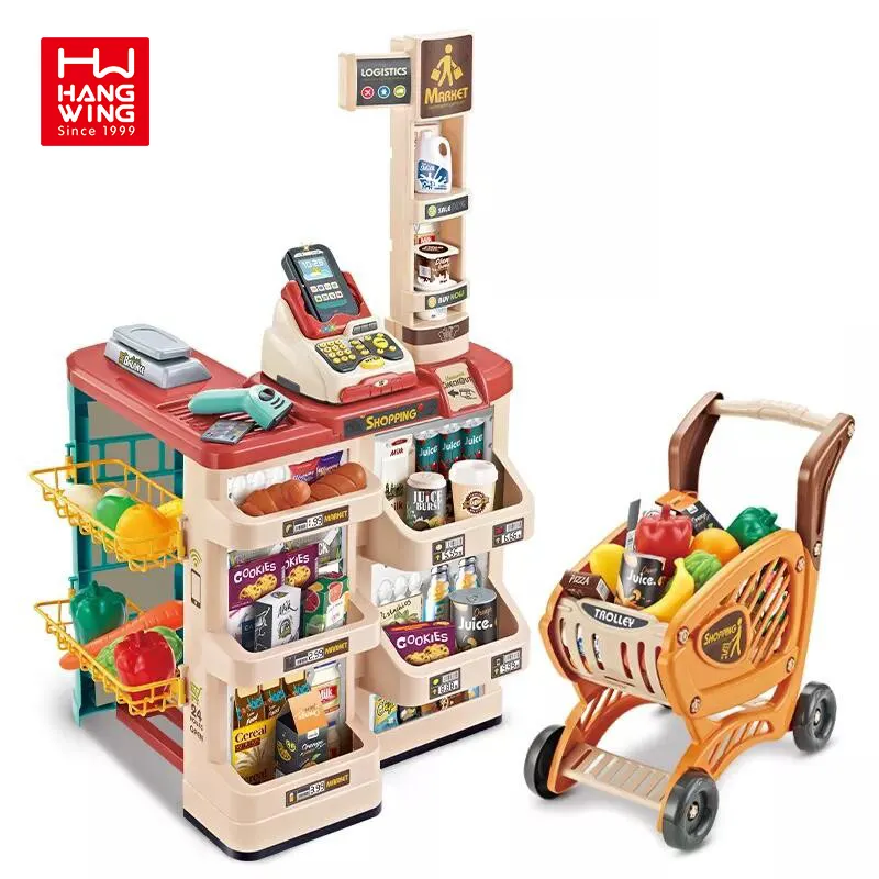 HW TOYS Suitcases Kids Bouncing House Baby Toys Educational Supermarket spielset Supermarket Girls Play Set 48pcs / 65 pcs