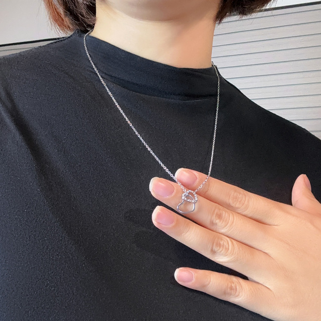 Hot Sale Heart Design Versatile Style Zircon Necklace for Women PVD Plated Pendant Necklaces