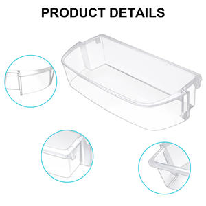 Boîte de rangement pour tiroir de réfrigérateur, lot de 2, plastique transparent, résistant au congélateur, compartiment rectangulaire, organisateur, accessoire pour réfrigérateur - Product Image 3