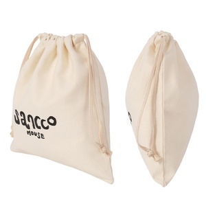 Custom <b>Small</b> (20-30cm) <b>Canvas</b> Drawstring <b>Tote</b> <b>Bag</b> Letter Pattern Shopping Gift Daily Travel Pouch Logo Printed MOQ 100 Pcs - Product Image 1