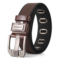 Ceinture en toile et tissu pour hommes, ceinture tactique d'extérieur à boucle en métal, ceinture de chasse, de randonnée et de sport, en stock