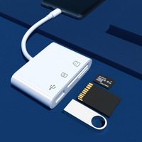 Lector de Tarjetas Tipo C 3 en 1 Convertidor OTG Multifunción Adaptador USB C a USB/TF/SD