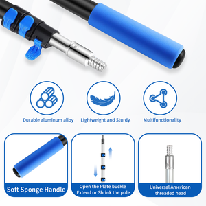 Perche télescopique <span class=keywords><strong>en</strong></span> aluminium de 3,6 m sur mesure <span class=keywords><strong>pour</strong></span> le nettoyage des fenêtres, légère et robuste, idéale <span class=keywords><strong>pour</strong></span> le dépoussiérage, la décoration et le jardinage - Product Image 2