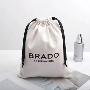 Sac de shopping promotionnel en coton et lin avec impression de logo personnalisé, pochette à chaussures en mousseline de coton avec cordon de serrage pour sac à main - Product Image 2