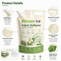 Sacs en plastique Doypack réutilisables de 1 litre pour liquide vaisselle, savon, lessive, emballage avec bec verseur