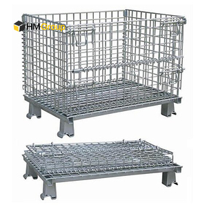 Katlanabilir İstiflenebilir Taşıma <span class=keywords><strong>Metal</strong></span> Tel Örgü Palet Konteyneri - Product Image 2