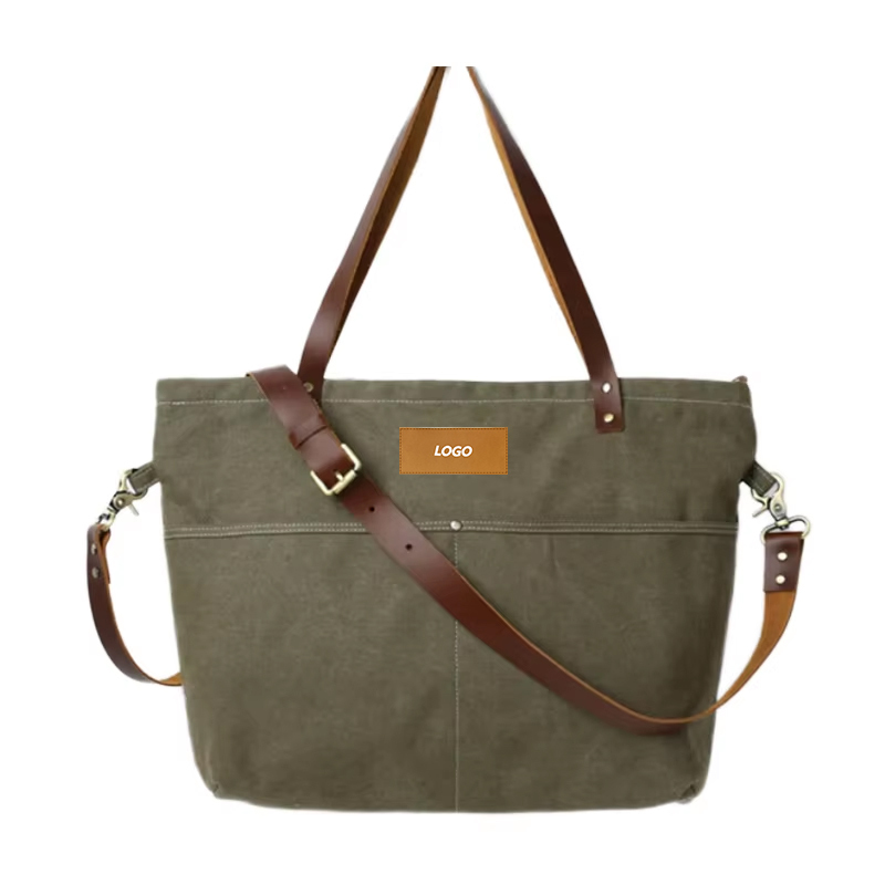 Outdoor Functional Waxed Canvas Shoulder Ladies Tote
