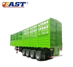 EAST china factory price tri-axle fence semi trailer utility fence cargo trailer stake fence side wall semi truck trailer