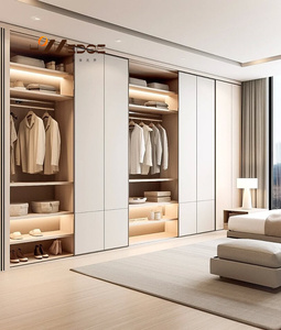 Armario Abierto de Lujo Moderno Personalizado para Dormitorio, Gabinete Combinado con Característica Convertible Autoportante, Clóset de Madera MDF - Product Image 5