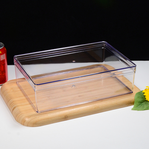 Bộ hộp đựng bánh bằng <span class=keywords><strong>acrylic</strong></span> trong suốt 28cm & 21cm hình chữ nhật, chất liệu nhựa PS, đạt chuẩn thực phẩm, dùng làm hộp quà tặng bánh ngọt & bánh mì sandwich - Product Image 6