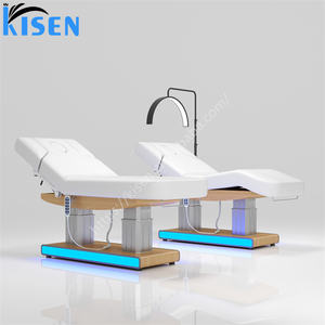 Mobilier de salon Kisen Salon de beauté médical moderne or blanc 3 4 moteur <span class=keywords><strong>massage</strong></span> électrique lit de spa prix du lit pour les cils du visage - Product Image 3